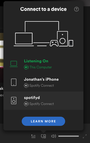 Spotify Connect with spotifyd visible